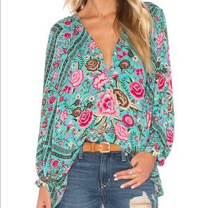 Spell Babushka Blouse Turquoise